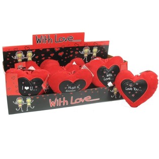 Corazones de peluche en expositor (18 uds.)