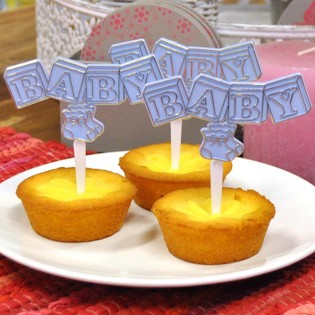 PINCHO PARA CUPCAKE DE NACIMIENTO - AZUL BEBÉ (12 uds.)