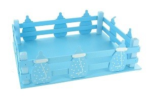 Peque&ntilde;a Caja Decorativa Azul con Biberones (2 uds.)