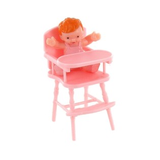Beb&eacute; en Silla Alta Rosa Decoraci&oacute;n de Pasteles (10 ud.)