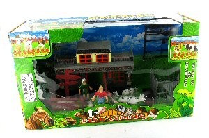 Set de Juego de Granja con Casa del Oeste y Animales