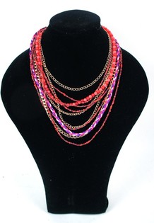 Collar Estilo Ibiza Rojo/Morado (1 ud)