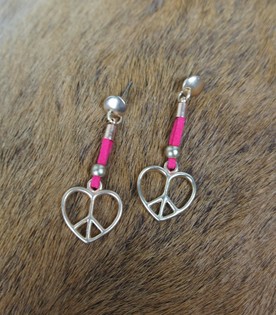 Pendientes de coraz&oacute;n rosa (1 ud.)