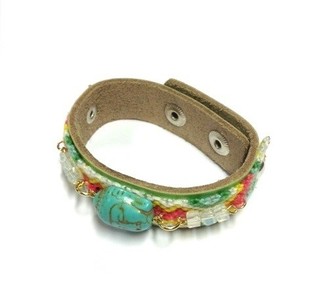 Pulsera Estilo Ibiza con Buda Verde (1 ud)