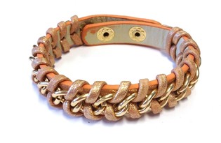 Pulsera Trenzada Estilo Ibiza Color Salm&oacute;n (1 ud)