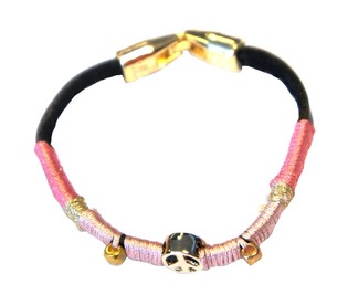 Pulsera de Estilo Ibiza con S&iacute;mbolo de la Paz Rosa (1 ud.)