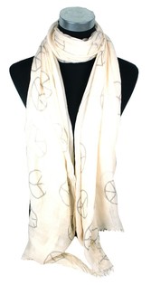 Bufanda Estilo Ibiza Crema Peace (1 ud)