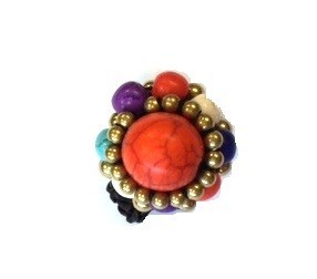 Anillo estilo Ibiza con piedra (1 ud)