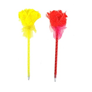 Bol&iacute;grafo con forma de rosa (12 uds.)