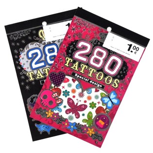 Libretas de Tatuajes Temporales con 280 Pegatinas (24 uds.)