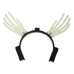DIADEMA MANOS DE ESQUELETO LUMINOSAS (12 uds.)