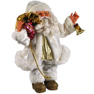 Pap&aacute; Noel Decorativo de Lujo Blanco 35 cm (2 uds.)