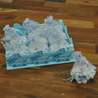 Caja Decorativa con 9 Cochecitos de Beb&eacute; Deco - Azul