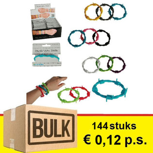 ***OFERTA AL POR MAYOR*** PULSERAS DE ALAMBRE DE ESPINO EN EXPOSITOR (144 uds.)