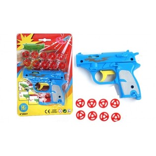 Pistola lanzadiscos en bl&iacute;ster (24 uds.)