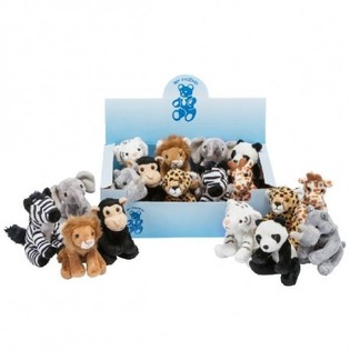ANIMALES DE ZOO DE PELUCHE EN EXPOSITOR (18 uds.)