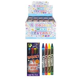 Sets de 4 Crayones de Cera HALLOWEEN en Expositor (120 uds.)