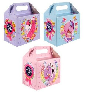 Caja de Menú Infantil – Ponis – 14 x 9,5 x 18 cm (6 uds.)