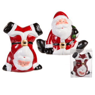 PAP&Aacute; NOEL DE CER&Aacute;MICA EN CAJA DE REGALO, Aprox. 9 cm. (24 uds.)