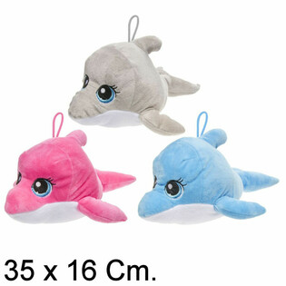 Delf&iacute;n de Peluche Grande, 35 cm - Colores Mezclados (6 uds)