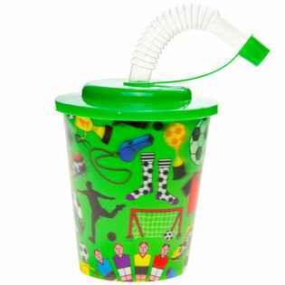 Vaso con Pajita / Vaso para Helado - Futbolistas (12 uds.)