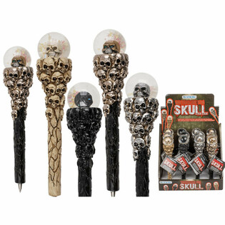 **MEGA BARATO** Bol&iacute;grafos de Calavera en Expositor (12 uds.)