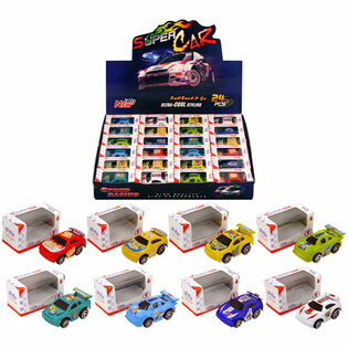 Coches de fricci&oacute;n peque&ntilde;os en caja de regalo - Expositor (24 uds.)