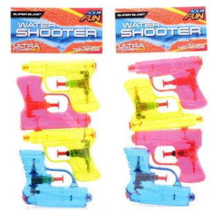 Set de Pistolas de Agua Aqua Fun - 4 Unidades, 11 cm