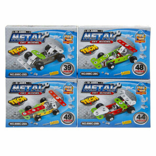 Kit de Construcci&oacute;n de Coche de Carreras de Metal (Expositor 24 uds)