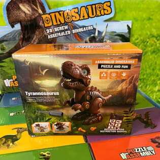 Kit de Construcci&oacute;n de Dinosaurio 3D en Caja de Regalo - Expositor (8 uds.)