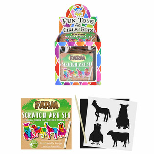 ECO FRIENDLY - PAPEL RASCABLE COLORES M&Aacute;GICOS - ANIMALES DE LA GRANJA EN EXPOSITOR (108 uds.)