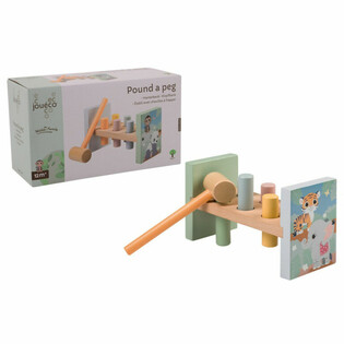 JOUECO - Banco de martillear de madera Animales Salvajes - Para ni&ntilde;os a partir de 12 meses (1 ud)