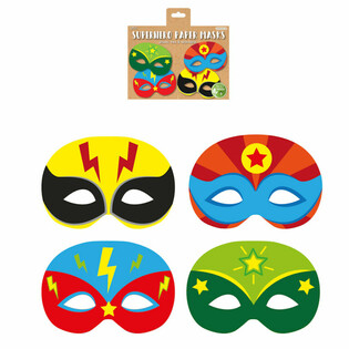 ECO FRIENDLY - M&Aacute;SCARAS DE PAPEL DE SUPERH&Eacute;ROES (Pack de 12)