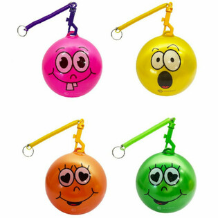 PELOTA SMILEY CON CUERDA / PELOTA BUNGEE &Oslash;23 cm (10 uds.)