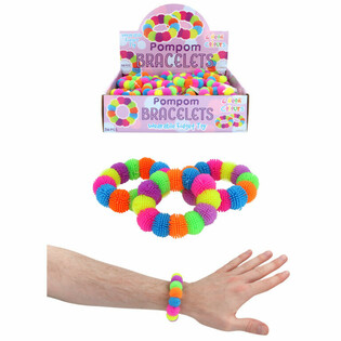 Pulsera con Pompones en Expositor (36 ud.)