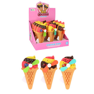 VENTILADOR DE MANO CON FORMA DE HELADO - EN EXPOSITOR (12 uds.)