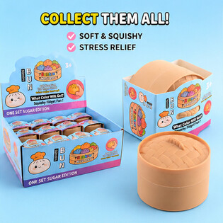 RAGE - Squishy SUGAR EDITION Bun Dumplings PEQUE&Ntilde;O (5.3 x 5.3 x 4.1 cm) Juguete Fidget Viral 2026 (24 uds.)