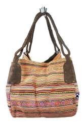 Ref: 97719B - Bolso de brocado B-FAIR grande marr&oacute;n (1 ud)