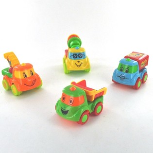Coches de Construcci&oacute;n Fricci&oacute;n Pull Back 8 cm (12 uds.)